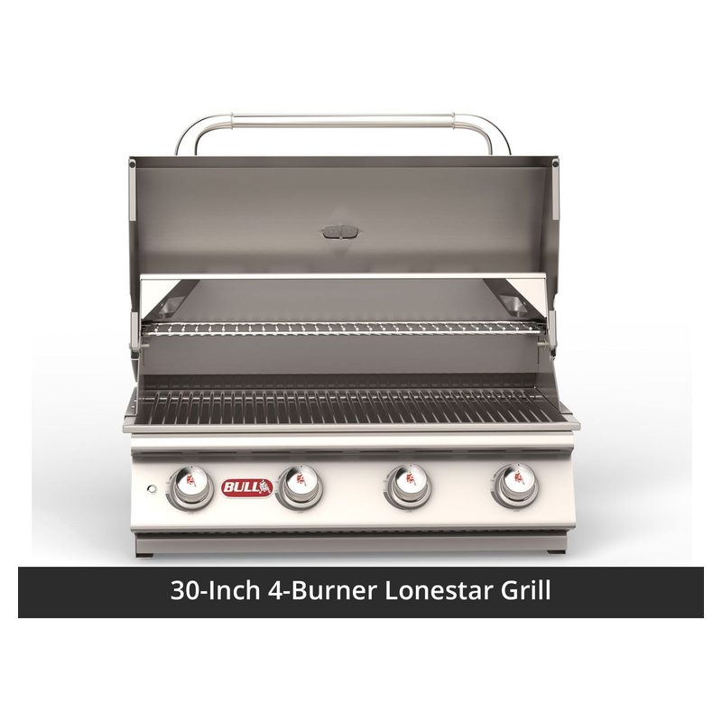 Bull 75-Inch Power Q Outdoor Grill Island | Charcoal Base & Grey Granite Countertop.