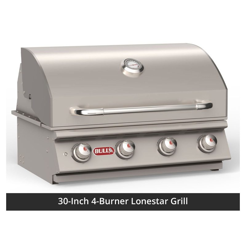 Bull 75-Inch Power Q Outdoor Grill Island | Charcoal Base & Grey Granite Countertop.