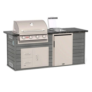 Bull 88-Inch ODK Outdoor Grill Island | Charcoal Base & White Granite Countertop.