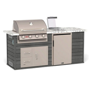 Bull 88-Inch ODK Outdoor Grill Island | Charcoal Base & Grey Granite Countertop.