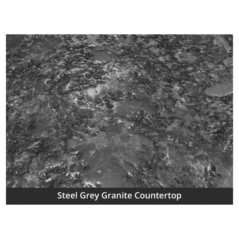 Bull 75-Inch Power Q Outdoor Grill Island | Charcoal Base & Grey Granite Countertop.