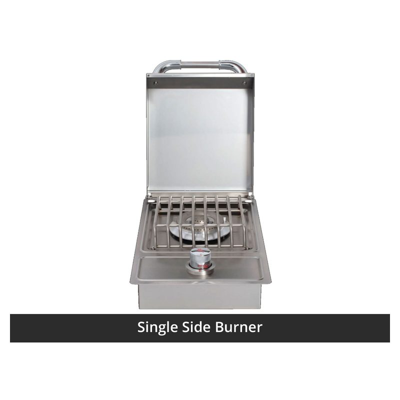 Bull 75-Inch Power Q Outdoor Grill Island | Charcoal Base & Grey Granite Countertop.