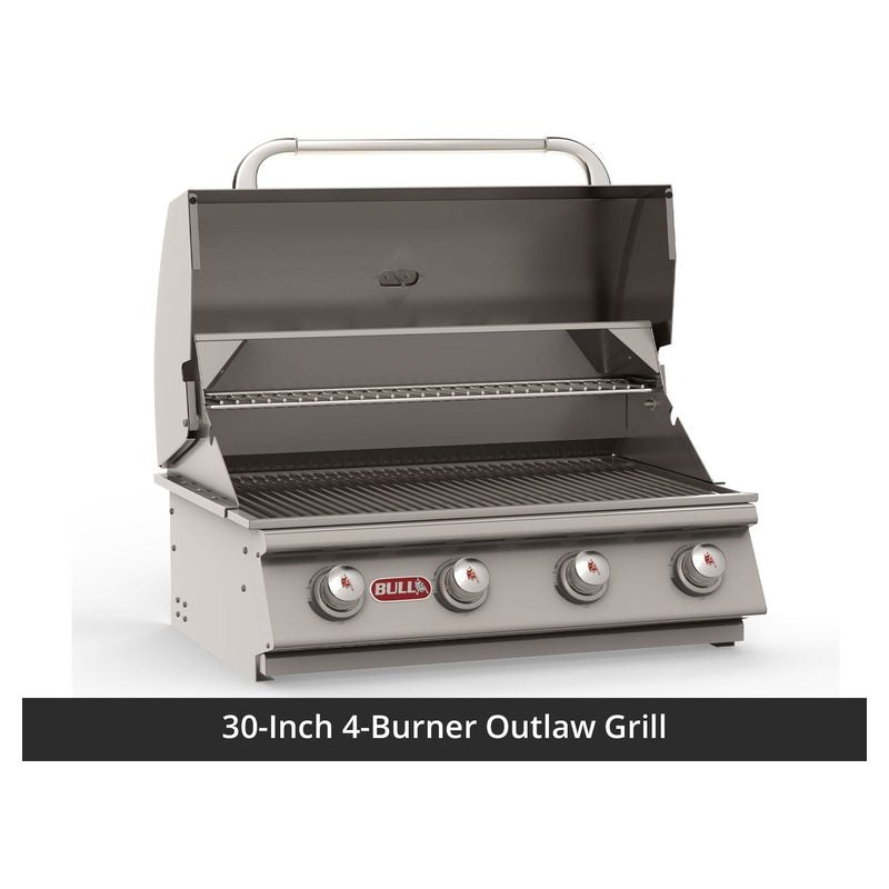 Bull 75-Inch Power Q Outdoor Grill Island | Charcoal Base & White Granite Countertop.