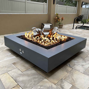 The Outdoor Plus Cabo Square Metal Fire Pit.