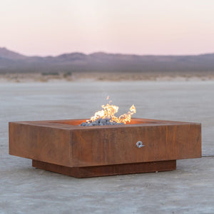 The Outdoor Plus Cabo Square Metal Fire Pit.