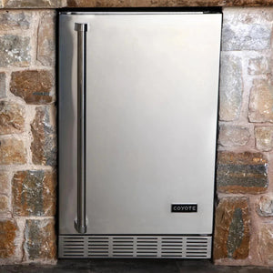 Coyote 21-Inch 4.1 Cu. Ft. Hinge Outdoor Rated Compact Refrigerator.