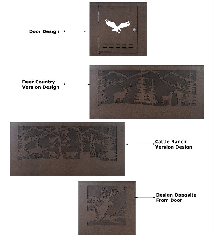The Outdoor Plus Rectangle Outback Fire Pit / Cattle Ranch Design.
