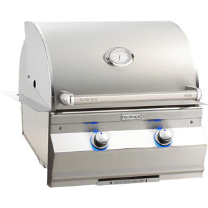 Fire Magic 24-Inch Aurora Built-In Natural Gas Grill with Analog Thermometer in Stainless Steel (A430I-7EAN).