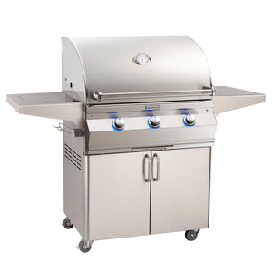 Fire Magic 30-Inch Aurora Freestanding Propane Gas Grill with One Infrared Burner, Side Burner & Analog Thermometer (A660S-7LAP-62).