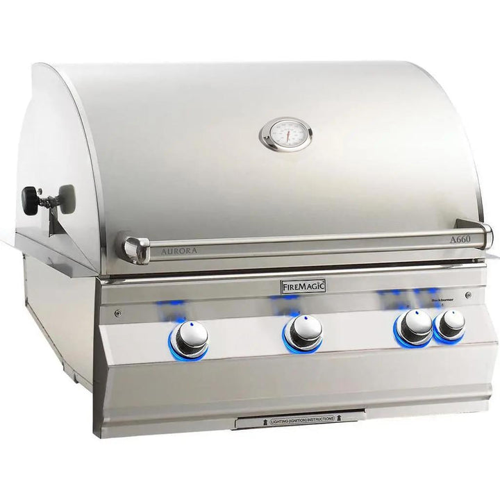 Fire Magic Aurora A660i 30-Inch Built-In Gas Grill With Rotisserie & Analog Thermometer,  Natural Gas  (A660I-8EAN).