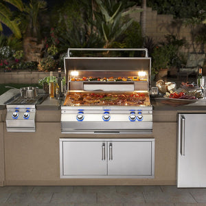 Fire Magic Aurora A540i 30-Inch Propane Gas Built-In Grill with 1 Sear Burner, Backburner, Rotisserie Kit and Analog Thermometer (A540I-8LAP).