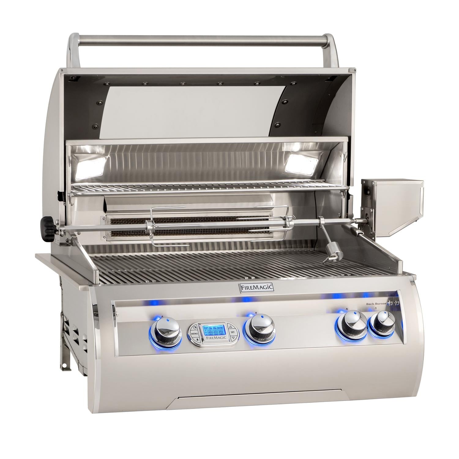 Fire Magic 30-Inch Echelon Diamond Built-In Natural Gas Grill, One Infrared Burner, Magic View Window, Rotisserie & Digital Thermometer (E660I-8L1N-W).