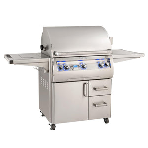 Fire Magic 30-Inch Echelon Diamond Freestanding Liquid Propane Gas Grill with Side Burner Rotisserie & Digital Thermometer (E660S-8E1P-62).