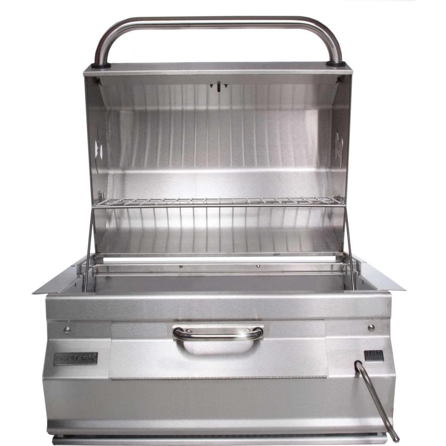 Fire Magic 30-Inch Legacy Built-In Smoker Charcoal Grill in Stainless Steel (14-SC01C-A).