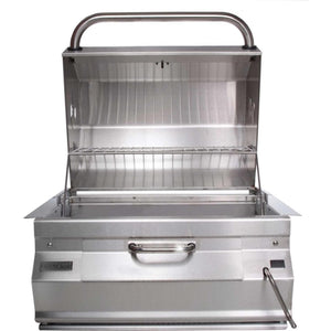 Fire Magic 30-Inch Legacy Built-In Smoker Charcoal Grill in Stainless Steel (14-SC01C-A).