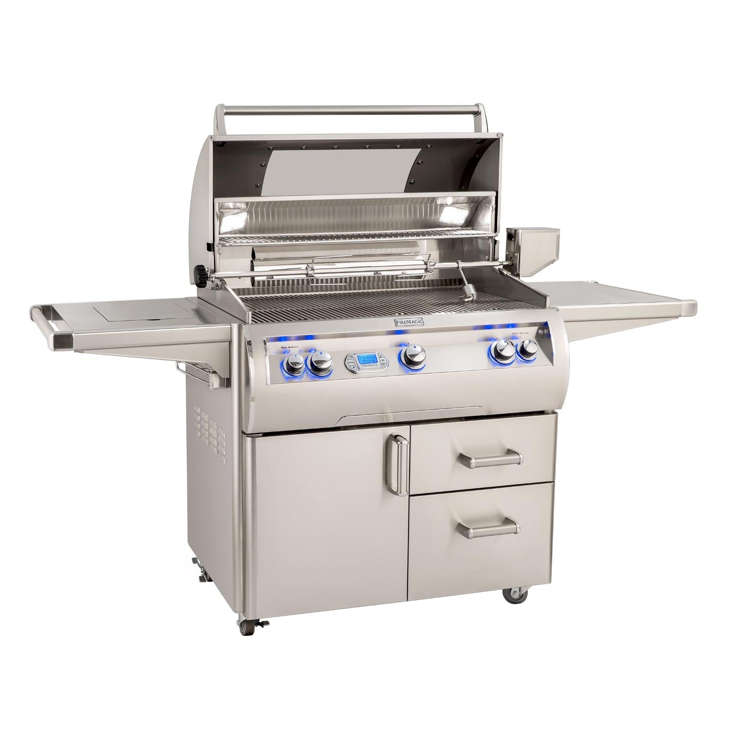 Fire Magic 36-Inch Echelon Diamond Freestanding Liquid Propane Gas Grill, Side Burner, Magic View Window, Digital Thermometer (E790S-8E1P-62-W).