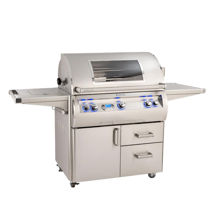Fire Magic 36-Inch Echelon Diamond Freestanding Liquid Propane Gas Grill, Side Burner, Magic View Window, Digital Thermometer (E790S-8E1P-62-W).