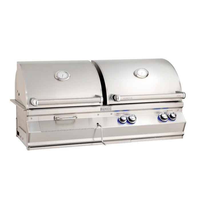Fire Magic 46-Inch Aurora Built-In Natural Gas & Charcoal Combo Grill with Analog Thermometer (A830I-7EAN-CB).