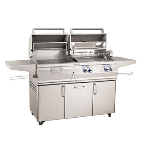Fire Magic 46-Inch Aurora Freestanding Liquid Propane Gas & Charcoal Combo Grill with One Infrared Burner Rotisserie & Analog Thermometer (A830S-8LAP-61-CB).