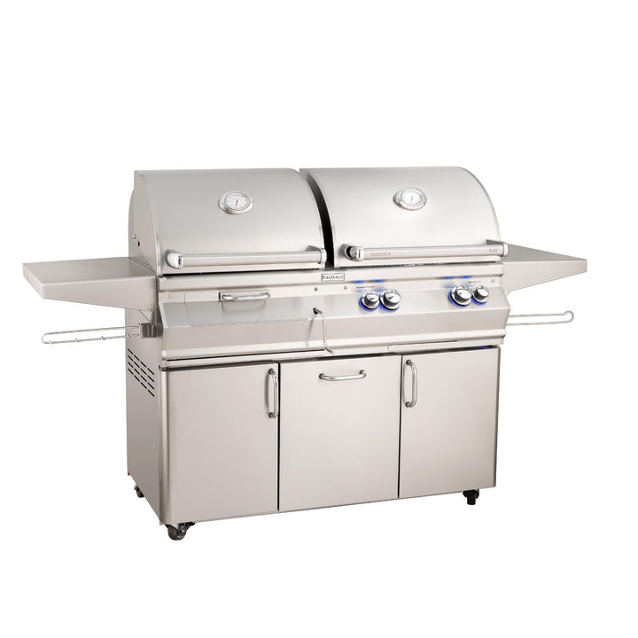 Fire Magic Aurora A830S 46-Inch Natural Gas & Charcoal Combo Grill With One Infrared Burner, Rotisserie, And Analog Thermometer (A830S-8LAN-61-CB).