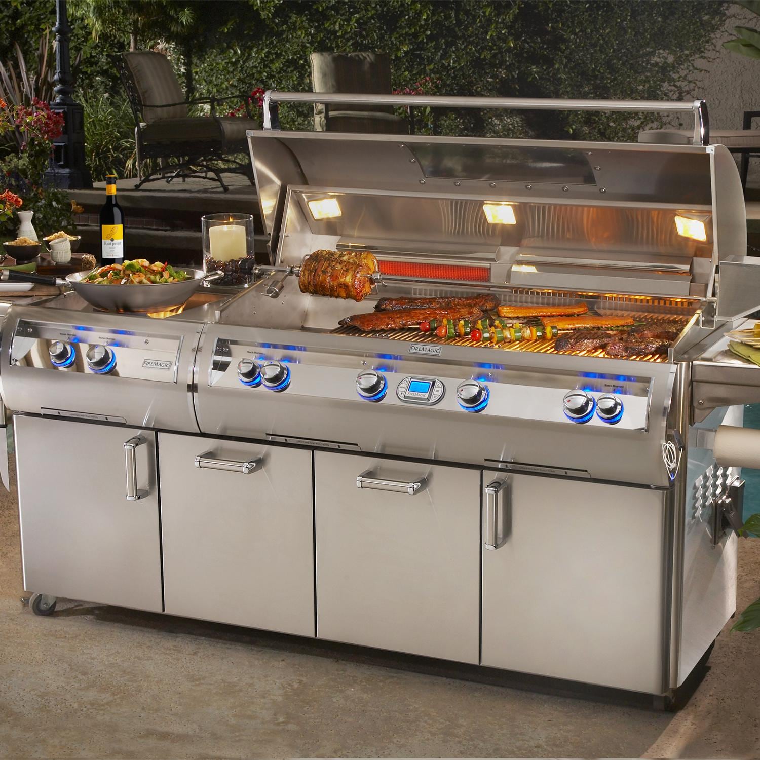 Fire Magic 48-Inch Freestanding Propane Gas Grill One Infrared Burner in Stainless Steel (E1060S-8L1P-51-W).