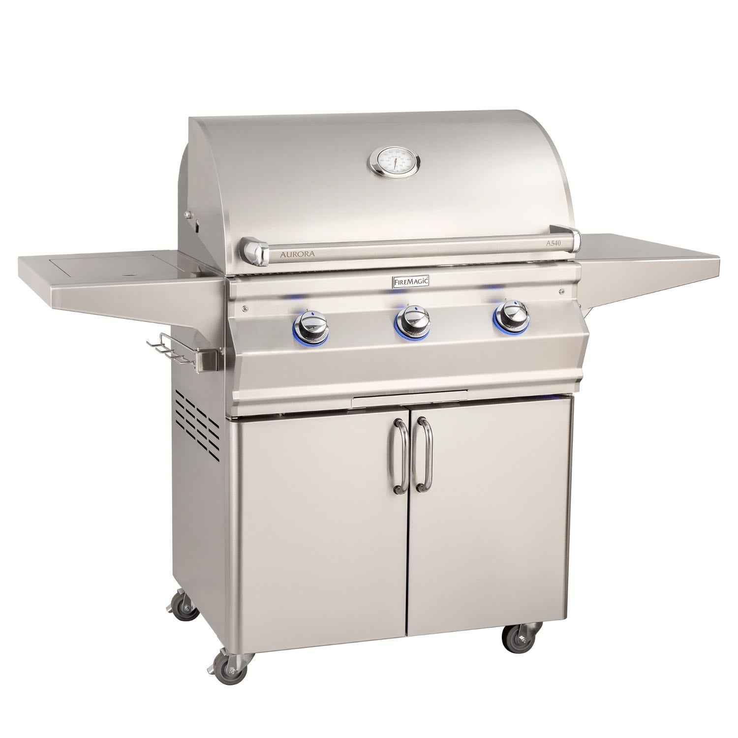 Fire Magic Aurora 30-Inch Natural Gas Grill with Side Burner & Analog Thermometer (A540S-7EAN-62).