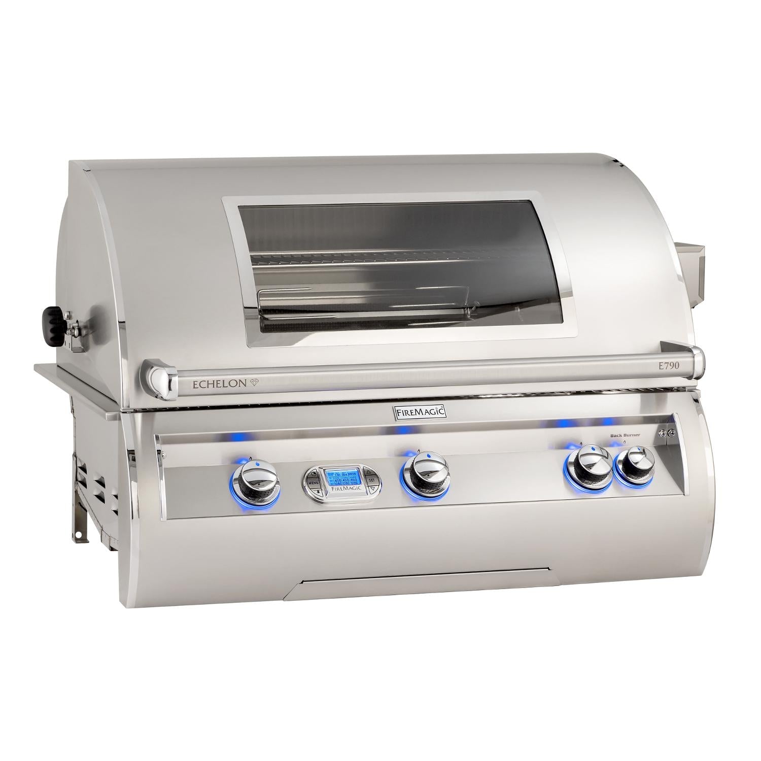 Fire Magic Echelon Diamond E790I 36-Inch Built-In Propane Gas Grill with Magic View Window, Rotisserie, & Digital Thermometer (E790I-8E1P-W).