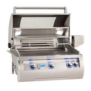 Fire Magic Echelon Diamond 30-Inch Built-In Propane Gas Grill with One Infrared Burner, Magic View Window, Rotisserie, & Digital Thermometer (E660I-8L1P-W).