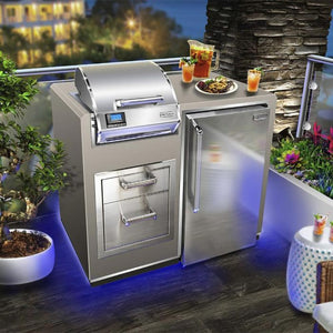 Fire Magic Electric Grill Island Bundle w/ Refrigerator & Double Drawers (ID251-R-44SM).