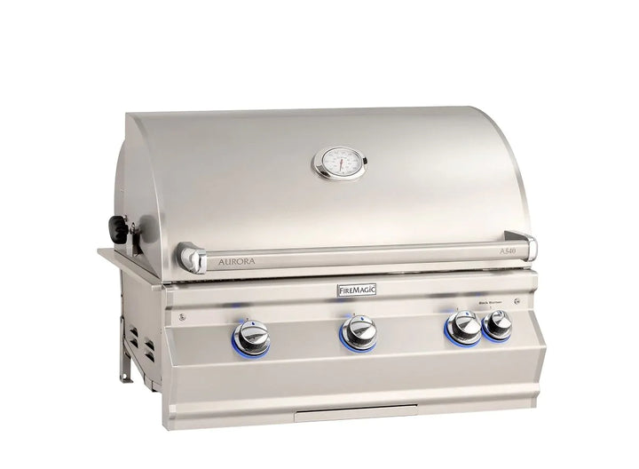 Fire Magic Aurora 30-Inch Built-In Natural Gas Grill With One Infrared Burner & Analog Thermometer (A540I-7LAN).