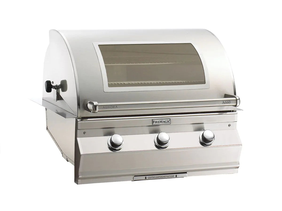 Fire Magic Aurora A660i 30-Inch Natural Gas Built-In Grill with Magic View Window and Analog Thermometer (A660I-7EAN-W).