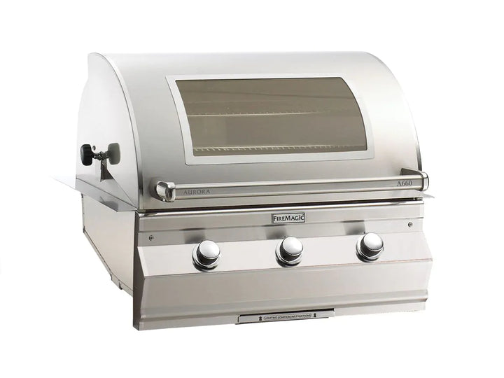 Fire Magic Aurora A660i 30-Inch Natural Gas Built-In Grill with Magic View Window and Analog Thermometer (A660I-7EAN-W).