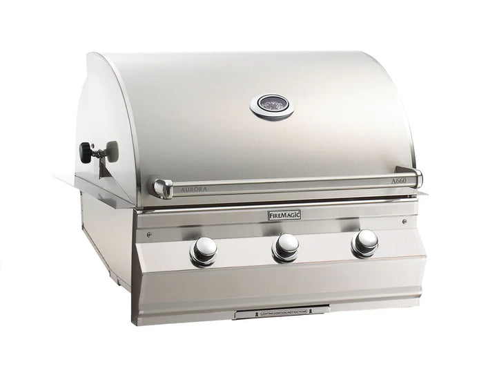Fire Magic Aurora A660i 30-Inch Propane Gas Built-In Grill with 1 Sear Burner and Analog Thermometer (A660I-7LAP).
