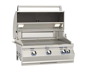 Fire Magic Aurora A660i 30-Inch Propane Gas Built-In Grill with 1 Sear Burner, Backburner, Rotisserie Kit and Analog Thermometer (A660I-8LAP).