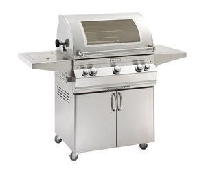 Fire Magic Aurora A660s 30-Inch Natural Gas Freestanding Grill, Single Side Burner, 1 Sear Burner, Backburner, Rotisserie Kit, Magic View Window and Analog Thermometer (A660S-8LAN-62-W).