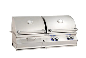 Fire Magic Aurora A830s 46-Inch Natural Gas and Charcoal Built-In Dual Grill with 1 Sear Burner, Backburner, Rotisserie Kit and Analog Thermometer (A830I-8LAN-CB).