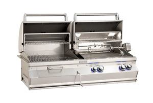 Fire Magic Aurora A830s 46-Inch Propane Gas and Charcoal Built-In Dual Grill with 1 Sear Burner, Backburner, Rotisserie Kit and Analog Thermometer (A830I-8LAP-CB).