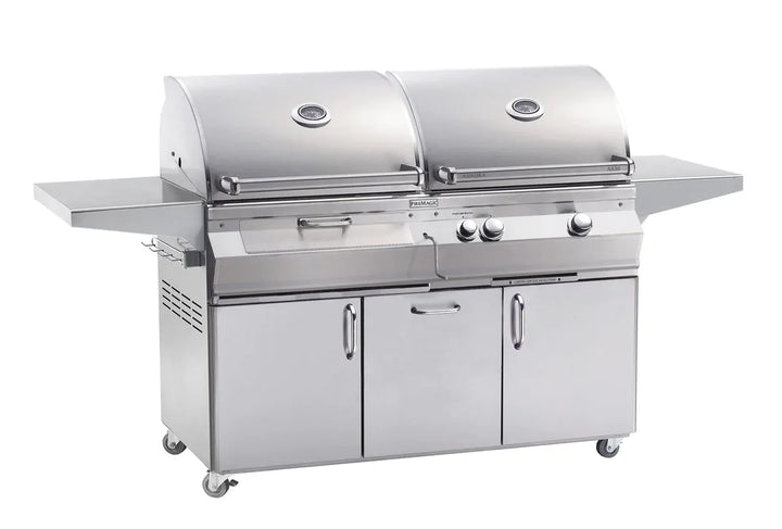 Fire Magic Aurora A830s 46-Inch Natural Gas and Charcoal Freestanding Dual Grill with Analog Thermometer (A830S-7EAN-61-CB).