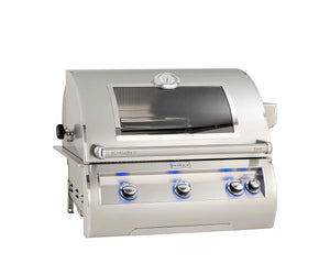 Fire Magic Echelon Diamond E660i 30-Inch Propane Gas Built-In Grill with Backburner, Rotisserie Kit, Magic View Window and Analog Thermometer (E660I-8EAP-W).