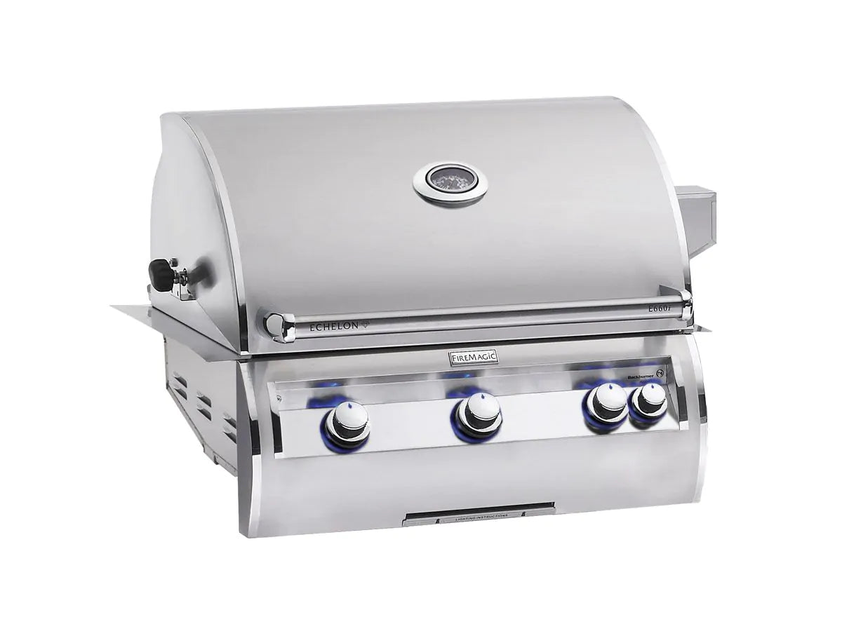 Fire Magic Echelon Diamond E660i 30-Inch Natural Gas Built-In Grill with Backburner, Rotisserie Kit and Analog Thermometer (E660I-8EAN).