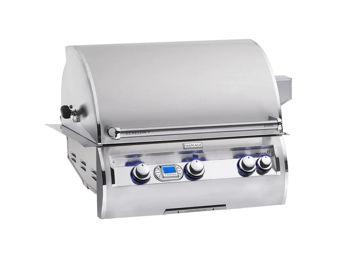 Fire Magic Echelon Diamond E660i 30-Inch Natural Gas Built-In Grill with Backburner, Rotisserie Kit and Digital Thermometer (E660I-8E1N).