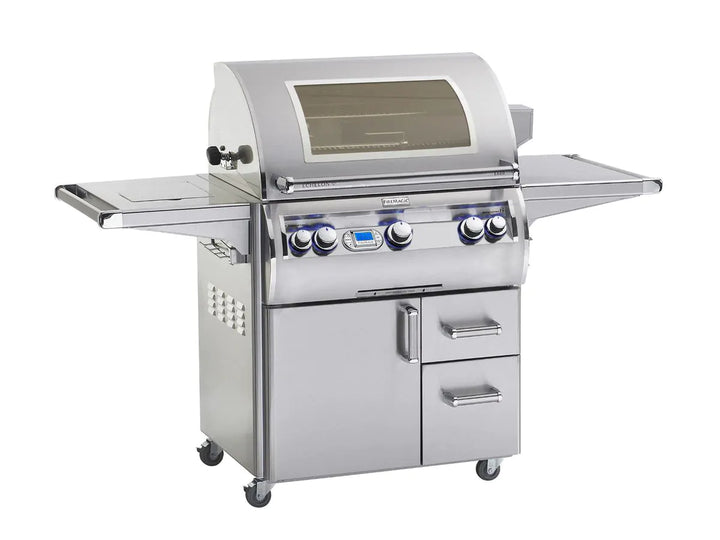 Fire Magic Echelon Diamond E660s 30-Inch Freestanding Gas Grill With Rotisserie, Single Side Burner, Digital Thermometer & Magic View Window, Natural Gas (E660S-8E1N-62-W).