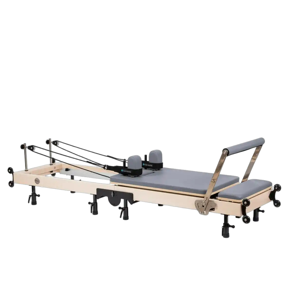 Foldable Pilates Reformer Machine: Maple Wood.