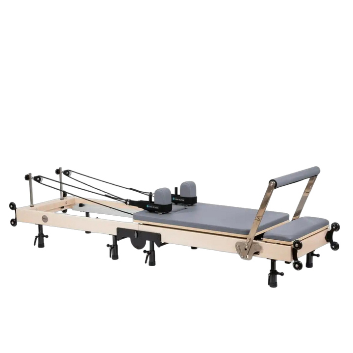 Foldable Pilates Reformer Machine: Maple Wood.