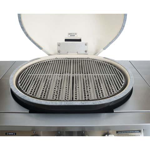 Primo Oval G420 36-Inch Ceramic Freestanding Kamado Gas Grill.