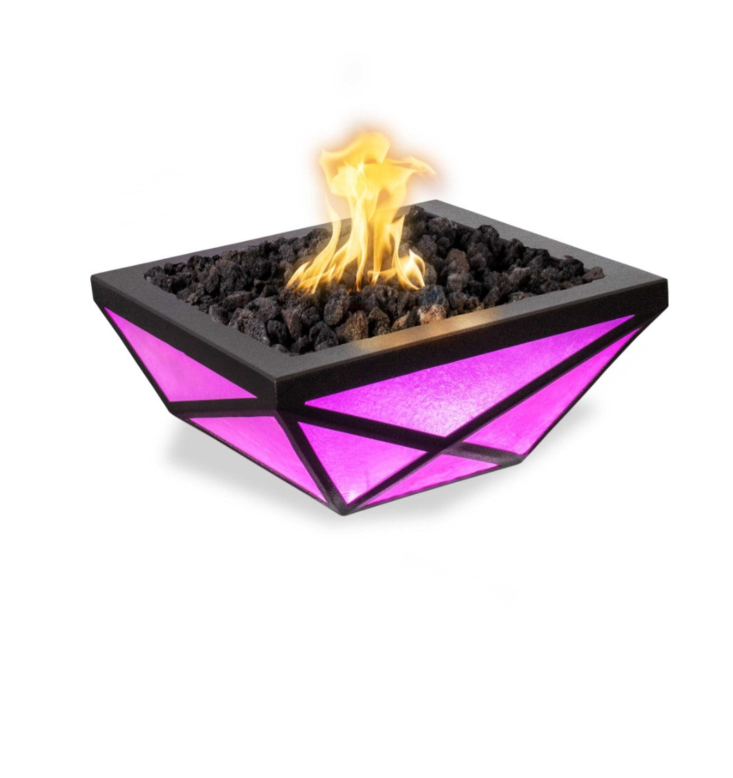 The Outdoor Plus Gladiator Led Fire Bowl Metal Powder Coat.