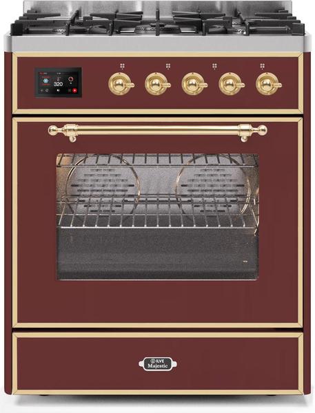 ILVE 30" Majestic II Series Gas Burner and Electric Oven Range with 5 Sealed Burners (UM30DNE3)