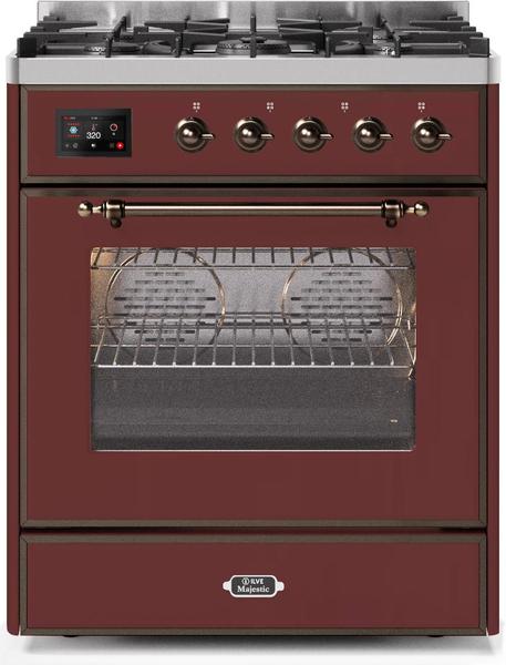 ILVE 30" Majestic II Series Gas Burner and Electric Oven Range with 5 Sealed Burners (UM30DNE3)