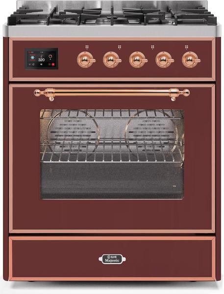 ILVE 30" Majestic II Series Gas Burner and Electric Oven Range with 5 Sealed Burners (UM30DNE3)