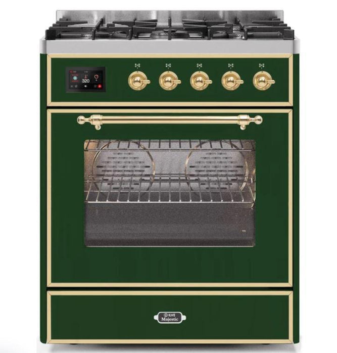 ILVE 30" Majestic II Series Gas Burner and Electric Oven Range with 5 Sealed Burners (UM30DNE3)